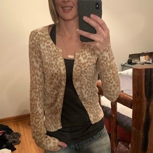 Women’s leopard print sweater cardigan
